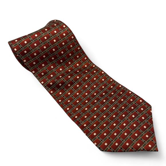 Ermenegildo Zegna Geometric Print Italian Silk Tie - Picture 3 of 5
